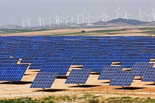 Wind power and solar panels