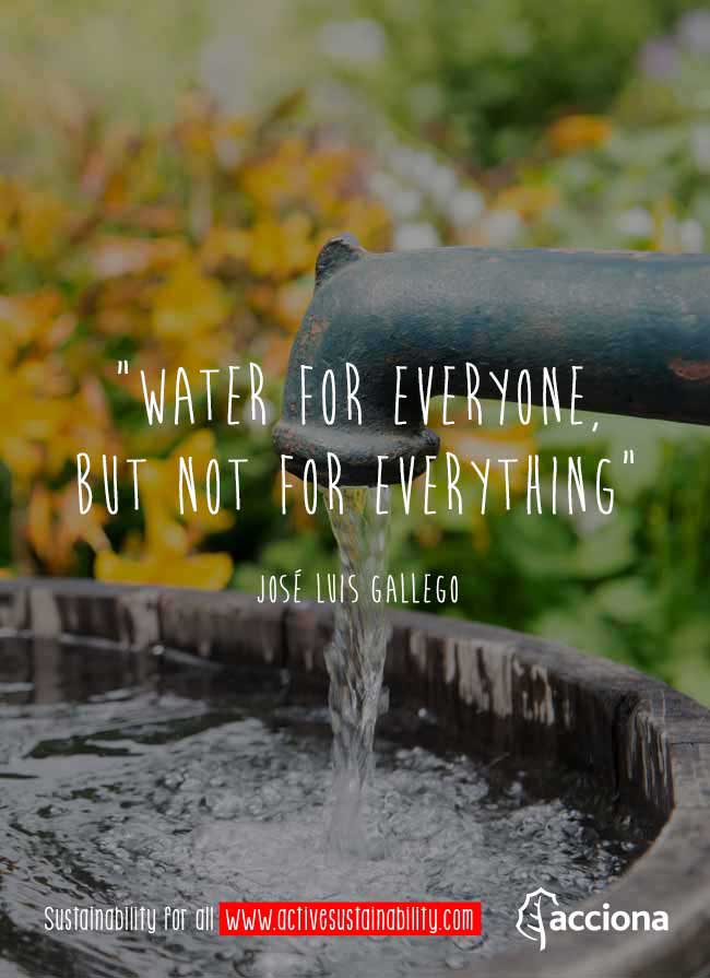 José Luis Gallego and water