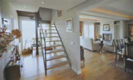 Wooden house interiors are warmed