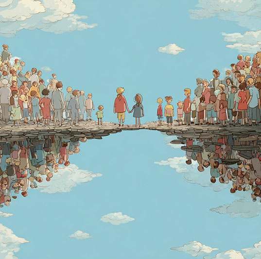 mucha gente en un precicipio