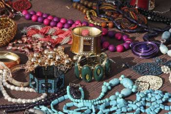 Traditional jewellery at Ipanema Market