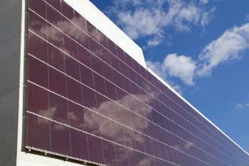 Solar panels on sustainable hotels